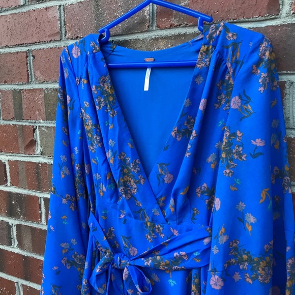 Free People Blue Floral Dress Tunic Size XS - Picture 2 of 7